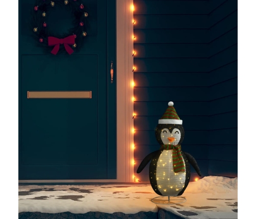 Pingüino de Navidad decorativo con LED tela lujosa 60 cm