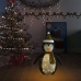 Pingüino de Navidad decorativo con LED tela lujosa 90 cm