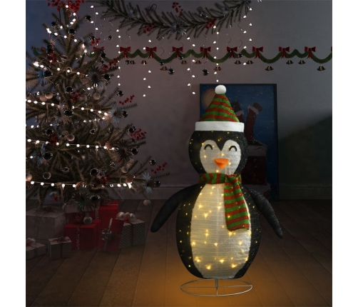 Pingüino de Navidad decorativo con LED tela lujosa 120 cm