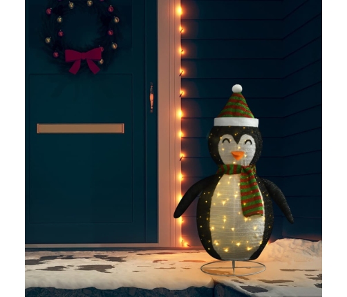 Pingüino de Navidad decorativo con LED tela lujosa 120 cm