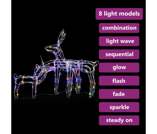 Renos de Navidad de luces 229 LEDs 3 piezas