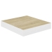 Estante flotante de pared MDF roble y blanco 23x23,5x3,8 cm