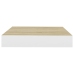 Estante flotante de pared MDF roble y blanco 23x23,5x3,8 cm