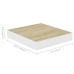 Estante flotante de pared MDF roble y blanco 23x23,5x3,8 cm