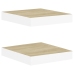 Estante flotante pared 2 uds MDF roble y blanco 23x23,5x3,8 cm