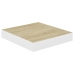 Estante flotante pared 2 uds MDF roble y blanco 23x23,5x3,8 cm