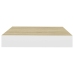 Estante flotante pared 2 uds MDF roble y blanco 23x23,5x3,8 cm