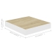 Estante flotante pared 2 uds MDF roble y blanco 23x23,5x3,8 cm