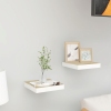 Estante flotante pared 2 uds MDF roble y blanco 23x23,5x3,8 cm