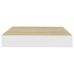 Estante flotante pared 4 uds MDF roble y blanco 23x23,5x3,8 cm