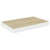 Estante flotante de pared MDF roble y blanco 40x23x3,8 cm