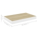 Estante flotante de pared MDF roble y blanco 40x23x3,8 cm