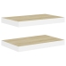 vidaXL Estante flotante de pared 2 uds MDF roble y blanco 40x23x3,8 cm