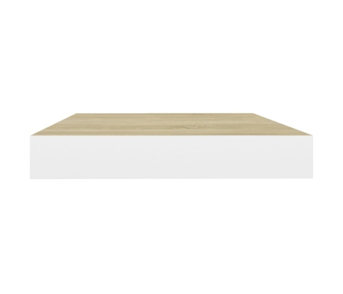 vidaXL Estante flotante de pared 2 uds MDF roble y blanco 40x23x3,8 cm