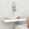 Estante flotante de pared MDF roble y blanco 50x23x3,8 cm