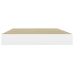 Estante flotante de pared 2 uds MDF roble y blanco 50x23x3,8 cm