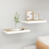 Estante flotante de pared 2 uds MDF roble y blanco 50x23x3,8 cm