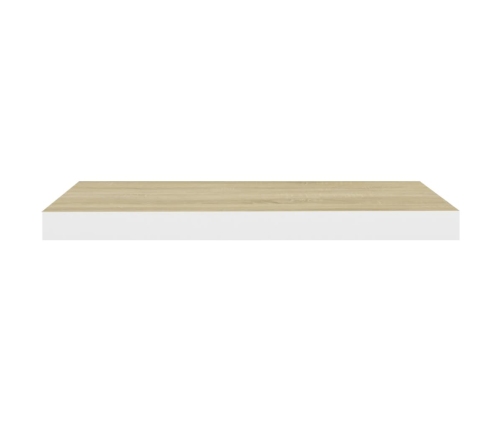 Estante flotante de pared MDF roble y blanco 60x23,5x3,8 cm