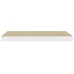 Estante flotante de pared MDF roble y blanco 60x23,5x3,8 cm