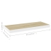 Estante flotante de pared MDF roble y blanco 60x23,5x3,8 cm