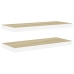 Estante flotante pared 2 uds MDF roble y blanco 60x23,5x3,8 cm