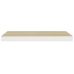 Estante flotante pared 2 uds MDF roble y blanco 60x23,5x3,8 cm