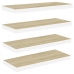 vidaXL Estante flotante pared 2 uds MDF roble y blanco 60x23,5x3,8 cm