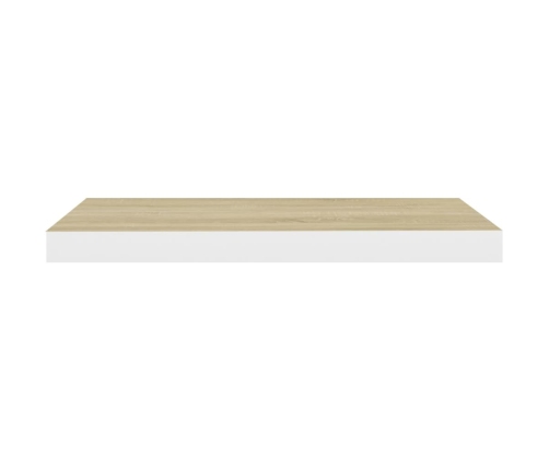 vidaXL Estante flotante pared 2 uds MDF roble y blanco 60x23,5x3,8 cm