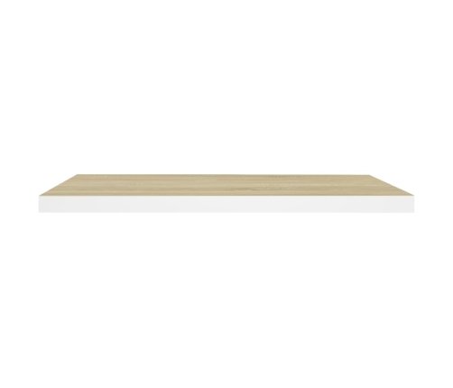 vidaXL Estante flotante de pared MDF roble y blanco 80x23,5x3,8 cm