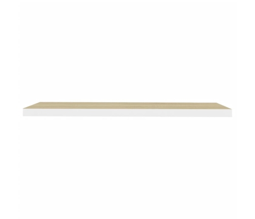 Estante flotante de pared blanco y roble MDF 90x23,5x3,8 cm