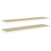 Estante flotante pared 2 uds blanco y roble MDF 90x23,5x3,8 cm