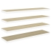 Estante flotante pared 4 uds blanco y roble MDF 90x23,5x3,8 cm