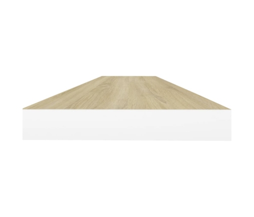 vidaXL Estante flotante pared 4 uds blanco y roble MDF 90x23,5x3,8 cm