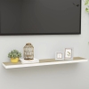 Estante flotante de pared MDF roble y blanco 120x23,5x3,8 cm