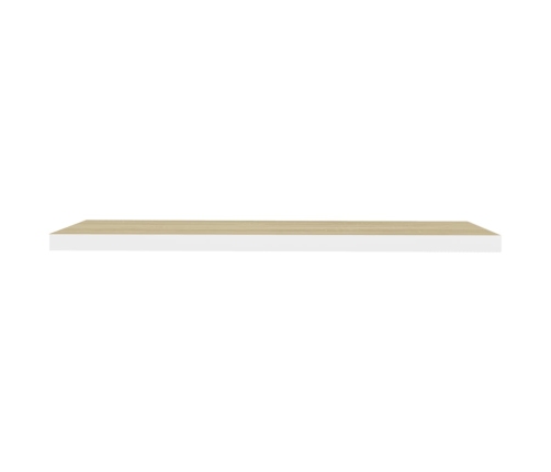 Estante flotante pared 4 uds MDF roble y blanco 120x23,5x3,8 cm