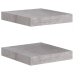 Estante flotante pared 2 uds MDF gris hormigón 23x23,5x3,8 cm