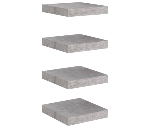 vidaXL Estante flotante pared 4 uds MDF gris hormigón 23x23,5x3,8 cm