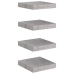 vidaXL Estante flotante pared 4 uds MDF gris hormigón 23x23,5x3,8 cm