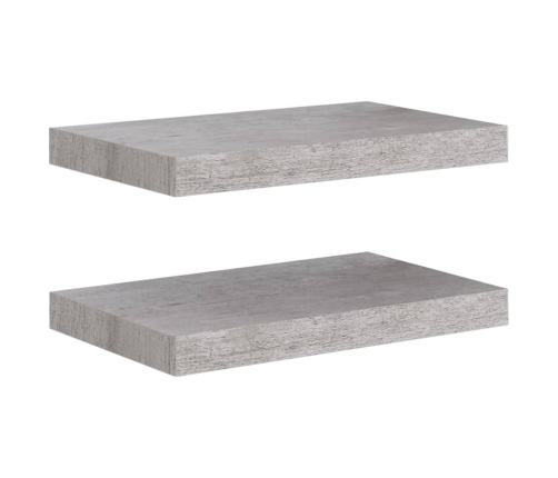 vidaXL Estantes flotantes de pared 2 uds MDF gris hormigón 40x23x3,8cm