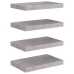 Estantes flotantes de pared 4 uds gris MDF 40x23x3,8 cm