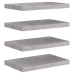 Estantes flotantes pared 4 uds MDF gris hormigón 50x23x3,8 cm