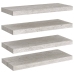 vidaXL Estantes flotantes pared 4 uds MDF gris hormigón 60x23,5x3,8 cm