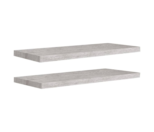 vidaXL Estante flotante pared 2 uds MDF gris hormigón 80x23,5x3,8 cm