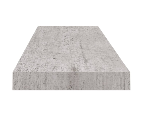 vidaXL Estante flotante pared 2 uds MDF gris hormigón 80x23,5x3,8 cm