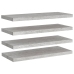 vidaXL Estantes flotantes pared 4 uds MDF gris hormigón 80x23,5x3,8 cm