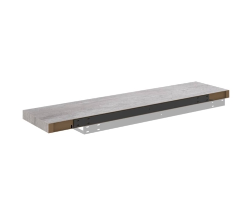 Estante flotante de pared gris hormigón MDF 90x23,5x3,8 cm