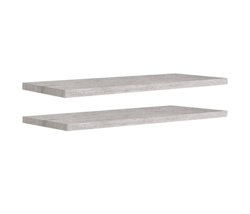 Estantes flotantes pared 2 uds gris hormigón MDF 90x23,5x3,8 cm