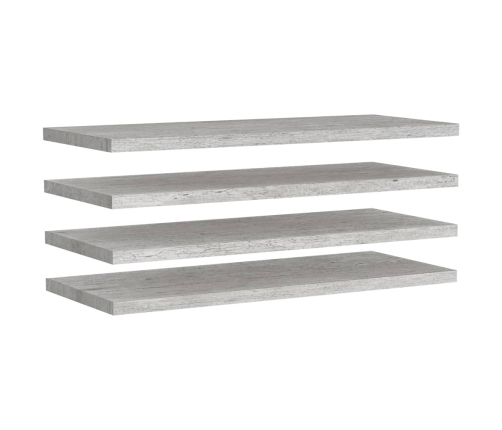 Estantes flotantes pared 4 uds gris hormigón MDF 90x23,5x3,8 cm