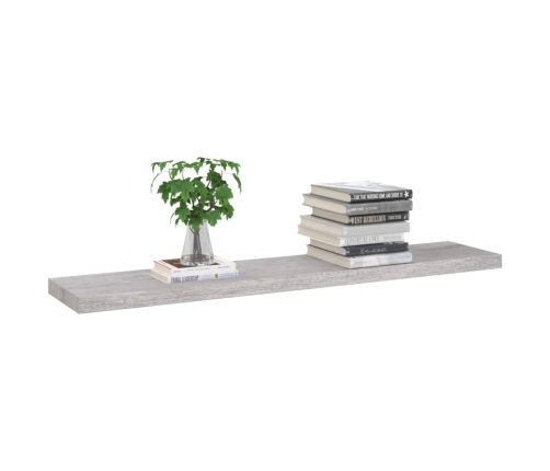 Estante flotante de pared MDF gris hormigón 120x23,5x3,8 cm