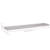 Estante flotante de pared MDF gris hormigón 120x23,5x3,8 cm